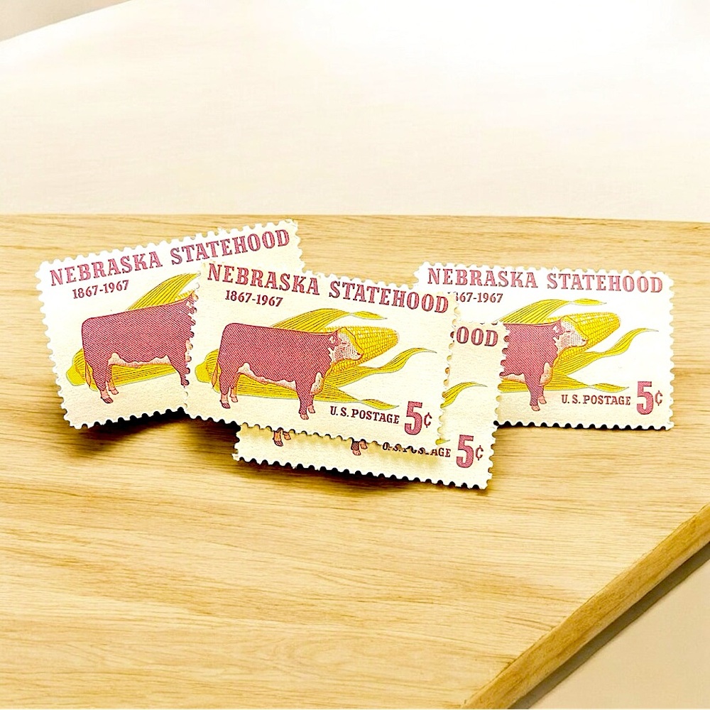 1967 Nebraska Statehood 5 Cent Stamps - Set of 4